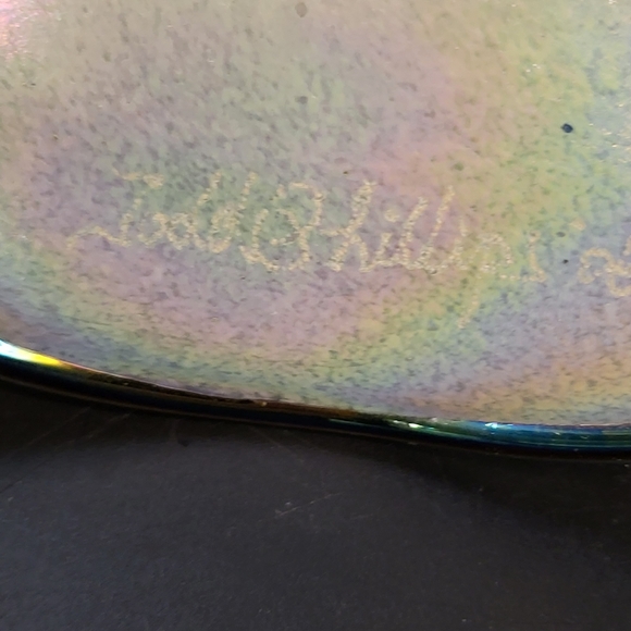 Quoizel Pulled Feather Art Glass Shade Signed Todd Phillips Salamander Art Glass - Picture 9 of 14